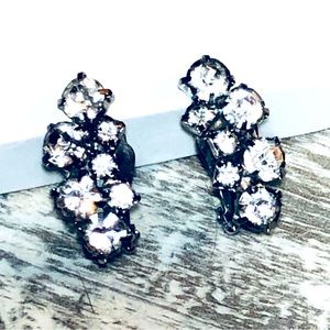 VINTAGE steel clip on earrings costume jewelry. BEAUTIFUL!!!